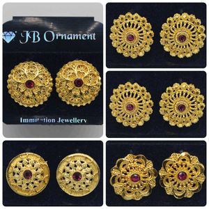 Gold Tone Floral Earrings (Pack of 5)