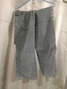 Grey Low Waist Cargo Jeans SIZE 32