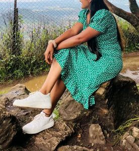 🛍️ Green Ruffled Dress ⭐⭐⭐⭐⭐