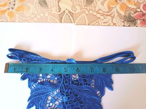 New Blue Lace Thong