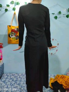 FabAlley Black Slit Dress