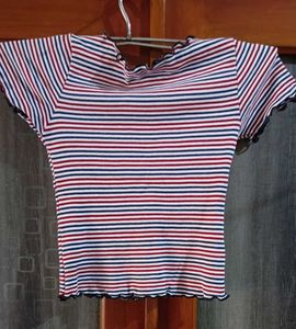 Striped Ruffle Tee 🌷