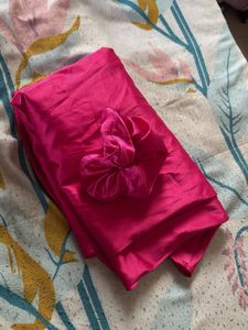 Pink Satin Dress With Matching Scrunchie