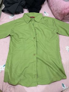 Green Button-Up Top