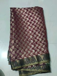 Elegant Maroon Paisley Saree
