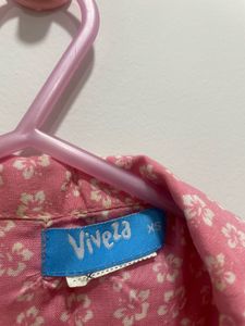 Pink Floral Cropped Shirt