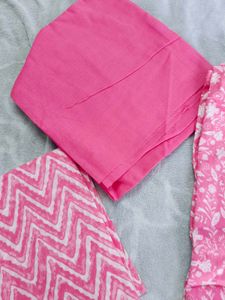 Pink Printed Kurta Set