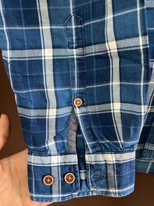 Arrow Slim Fit Checkered Blue Shirt For Men