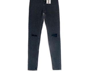 Girlfriend Grey Denim Distressed Candice Jeans .si