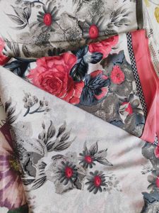 FLORAL Unstitched Georgette Saree