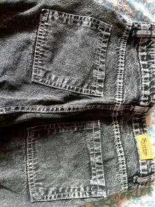 Women's Grey Denim Cargo Pants