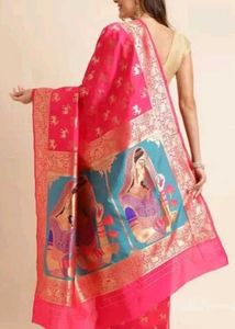 Premium Pink Banarasi Silk Saree