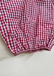 Plaid Puff Sleeve Top