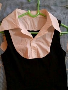 With Tag,Newme Mini Black Spread Collar Dress