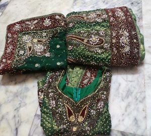 Green 💚 Lehenga Choli Fully Diamond Work
