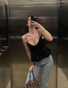 ZARA 🖤Black Button-Front Bustier Top