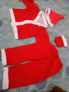 Beautiful Santa Dress With Caps For 2-4 Years Kids