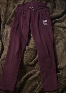 Burgundy USA Flag Joggers