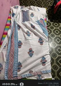 White Printed Kurta Set