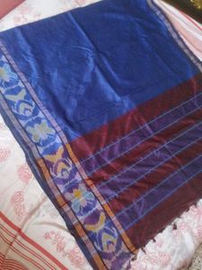 Ikat Blue Pattu Saree