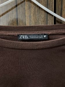 Zara Brown Long Sleeve Top