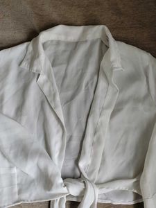 White Tie Front Shrug