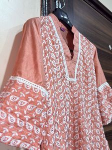 Peach Floral Kurti