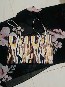 Trendy Camo Print Crop Top