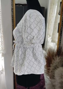 Patterned White Top