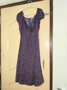 Berrylush Floral Print Front Slit Dress