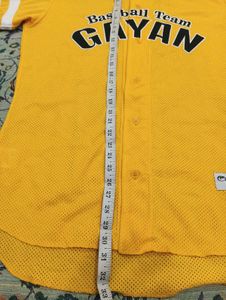 Baseball Jersey - Full Button - Yellow-