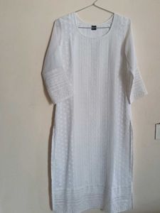 White CHIKANKARI KURTA