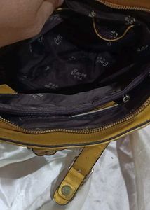 Yellow Snake Print Satchel