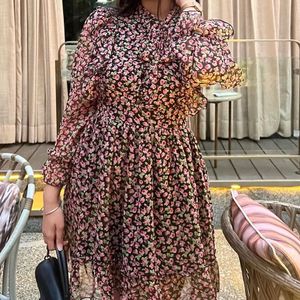 Averil Dress Black Floral Size- Small