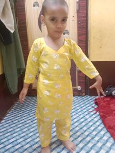 Yellow Shiney Salwar Suit