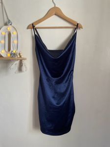 Navy Blue Satin Mini Slip Dress💙🌟