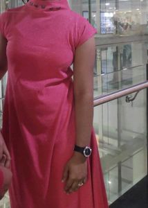 Pink Mock Neck Sparkle Dress