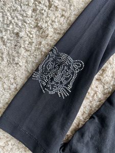 Kenzo Black Tiger Print Long Sleeve Top