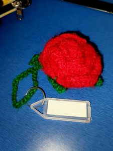 Crochet Rose Keychain