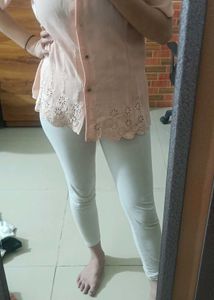 Peach Chikankari Shirt