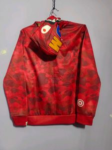 New Bape Red Camo Shark Hoodie