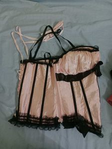 Pink &amp; Black Corset Top