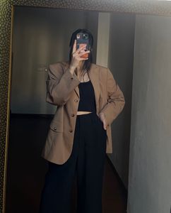 CLASSIC TAN BROWN TAILORED BLAZER