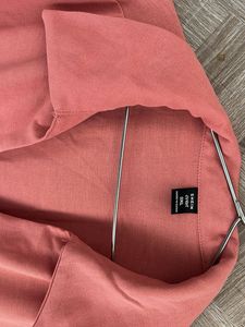 Coral Button-Down Top