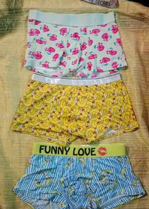 Men 3 Set Cute Patterned Boxer Briefs