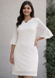 FIG White Textured Dress | New With Tag🏷 | Size L