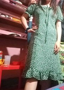 Green Floral Midi Dress