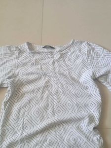 White Printed Top