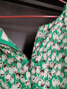 Shiffon Dress With Brown Print