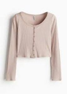 Peach Ribbed Top